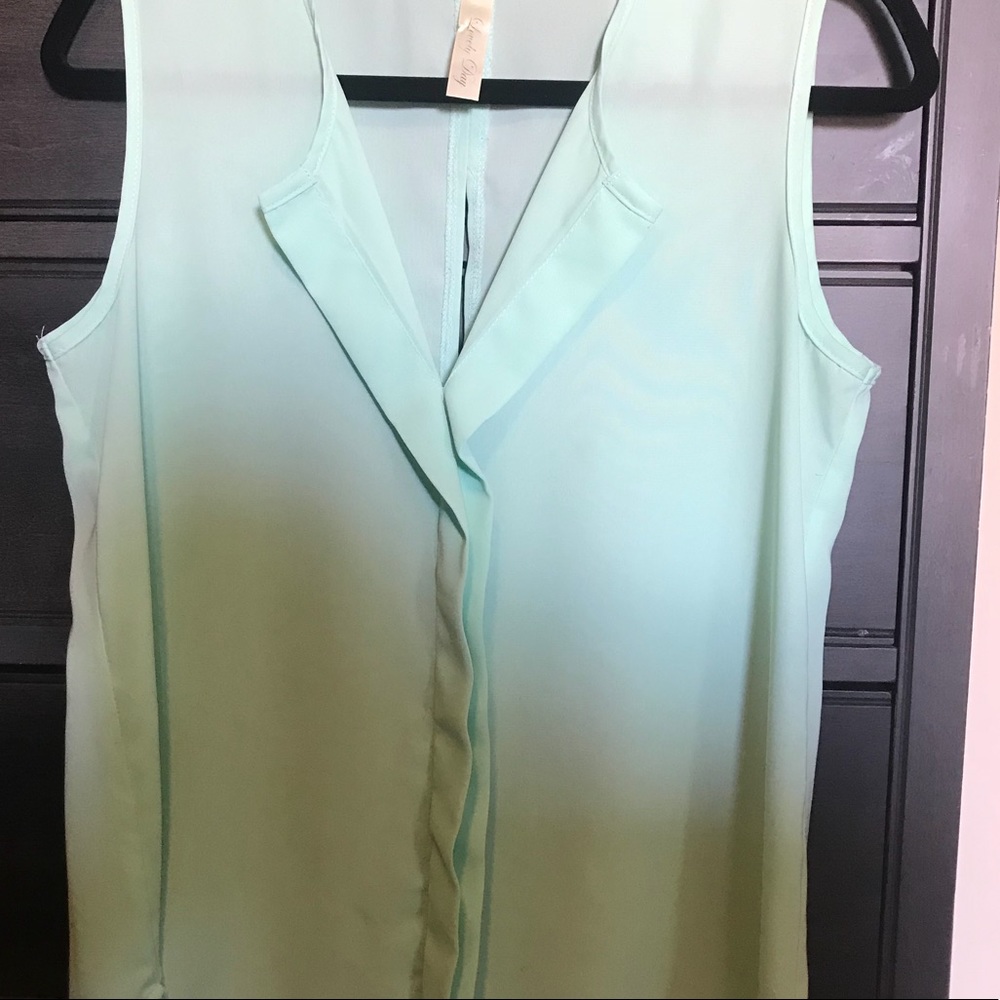 Mint green sleeveless top